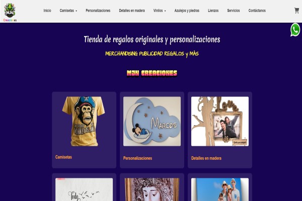 Proyecto de tienda online personalizada MJN CREACIONES